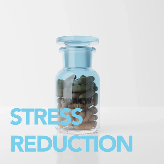 Happy hour - stress reduction supplement bottle